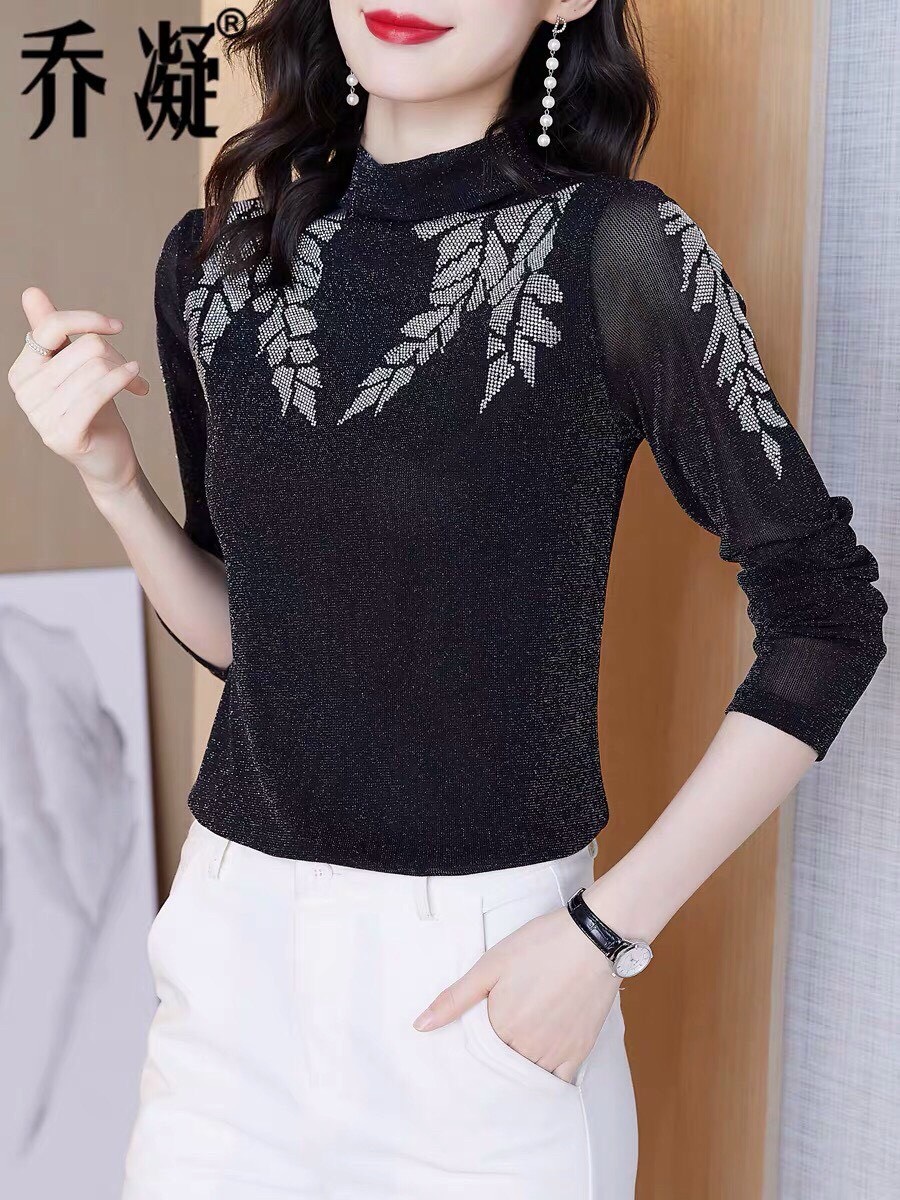 Áo Kiêu Vai Đính Đá Họa Tiết - SM50